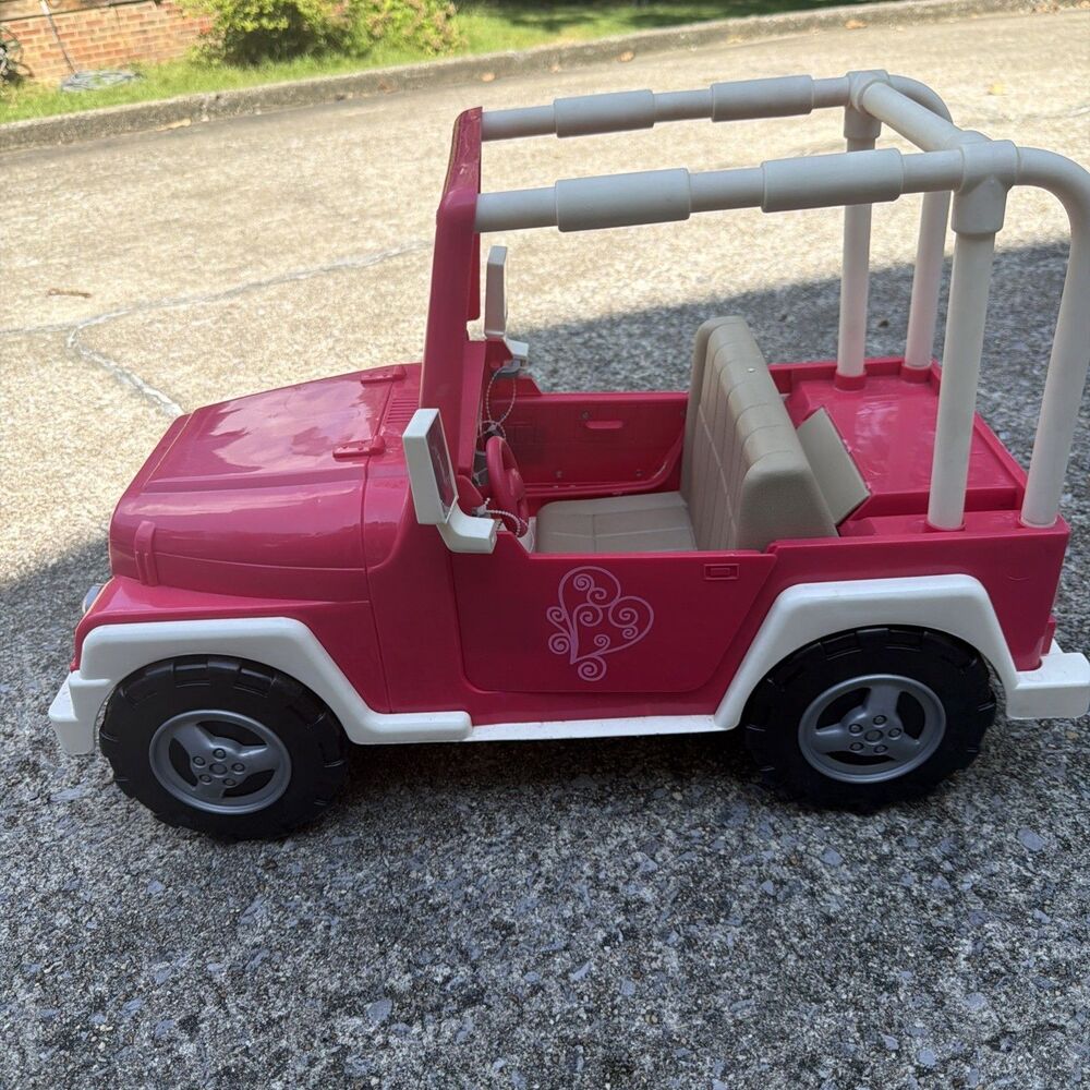 Our Generation OG Girl 4x4 Jeep Car 18-Inch Doll Fuchsia Pink My Way and Highway